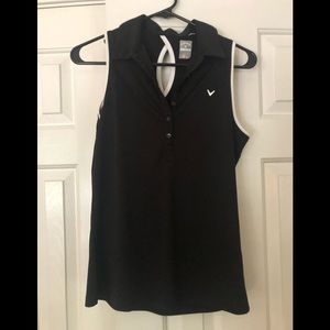 Callaway black sleeveless golf shirt. Size large